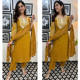 *Introducing the latest addition to our fashion collection the strength kurta Style made from high-quality cotton, embellished with exquisite embroidery  work on neck line and paired with matching pant.*